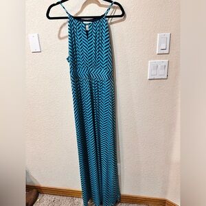 Ann Taylor loft, turquoise and navy dress, size XL